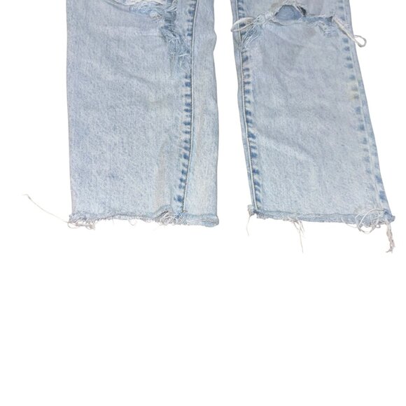 Forever 21 Light Wash Size 26 Button Fly Raw Hem Distressed Jeans - Picture 2 of 9